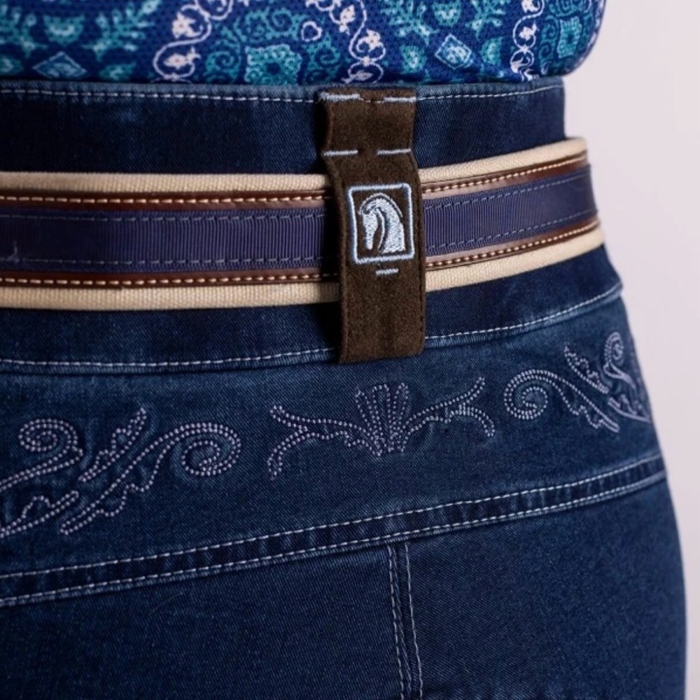 Romfh Blue Embroidered Leggings